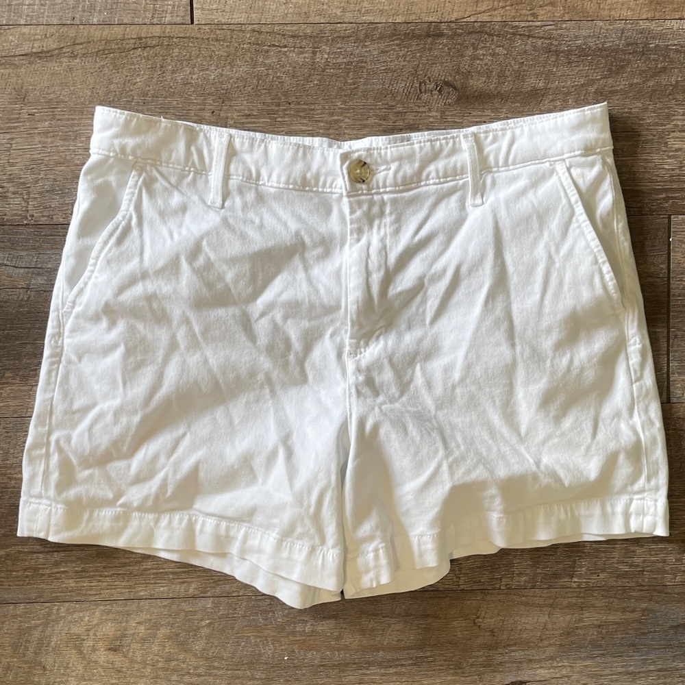 AG Adriano Goldschmied White High Waisted Shorts Cotton Blend